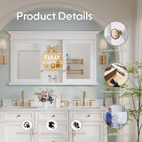 WELLFOR GRACE Solid Wood 55-in x 32-in Recessed Mount White Mirrored Soft Close Medicine Cabinet