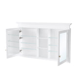 WELLFOR GRACE Solid Wood 55-in x 32-in Recessed Mount White Mirrored Soft Close Medicine Cabinet