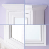 WELLFOR GRACE Solid Wood 24-in x 30-in Surface Mount White Mirrored Soft Close Medicine Cabinet