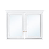 WELLFOR GRACE Solid Wood 40-in x 30-in Surface Mount White Mirrored Soft Close Medicine Cabinet
