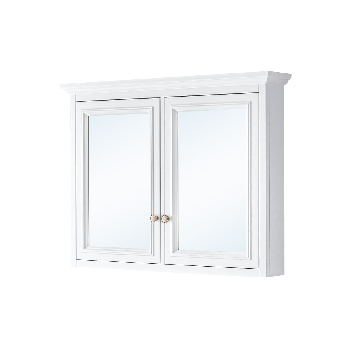 WELLFOR GRACE Solid Wood 40-in x 30-in Surface Mount White Mirrored Soft Close Medicine Cabinet