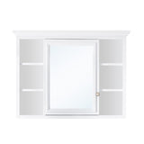 WELLFOR GRACE Solid Wood 40-in x 30-in Surface Mount White Mirrored Soft Close Medicine Cabinet