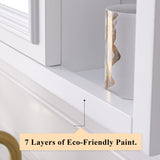 WELLFOR GRACE Solid Wood 40-in x 30-in Surface Mount White Mirrored Soft Close Medicine Cabinet