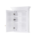 WELLFOR GRACE Solid Wood 24-in x 30-in Surface Mount White Mirrored Soft Close Medicine Cabinet
