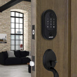 Defiant Hubspace Matte Black Round Biometric Fingerprint Electronic Touchpad Deadbolt