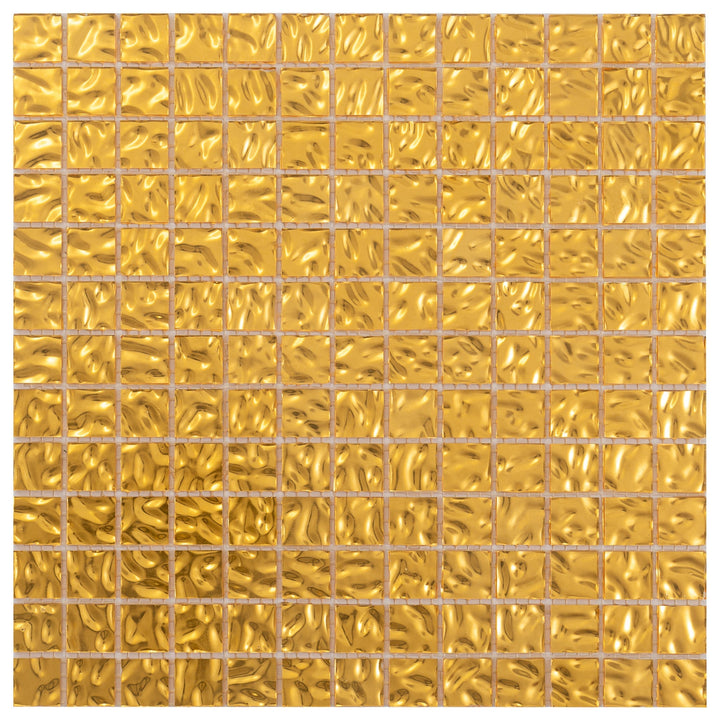 Apollo Tile Altin Shimmer Gold 12-in x 12-in Glossy Glass Uniform Squares Floor and Wall Tile (20-sq. ft/ Carton)