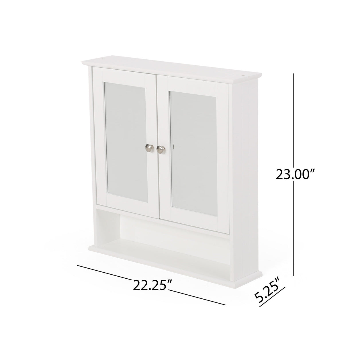 WELLFOR 22.25-in x 23-in x 5.25-in White Bathroom Wall Cabinet