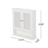 WELLFOR 22.25-in x 23-in x 5.25-in White Bathroom Wall Cabinet