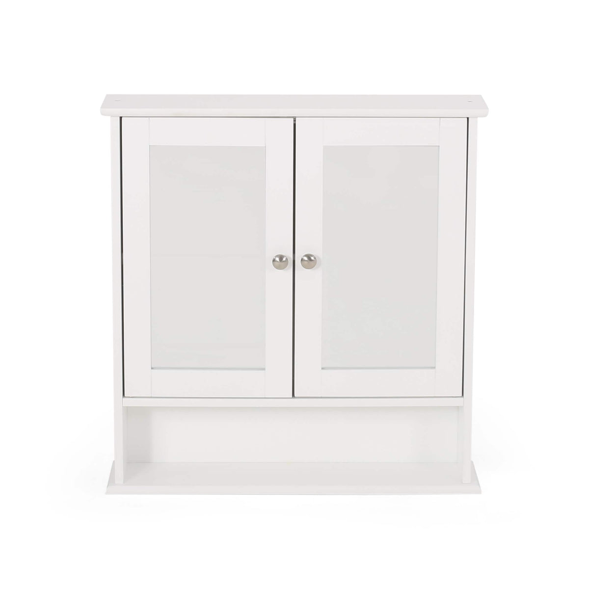 WELLFOR 22.25-in x 23-in x 5.25-in White Bathroom Wall Cabinet