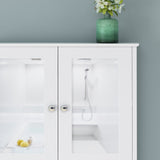 WELLFOR 22.25-in x 23-in x 5.25-in White Bathroom Wall Cabinet