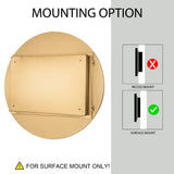 WELLFOR 31.5-in x 31.5-in Recessed Mount Gold Mirrored Round Medicine Cabinet