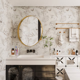 WELLFOR FS 31.5-in x 31.5-in Recessed Mount Gold Mirrored Round Soft Close Medicine Cabinet