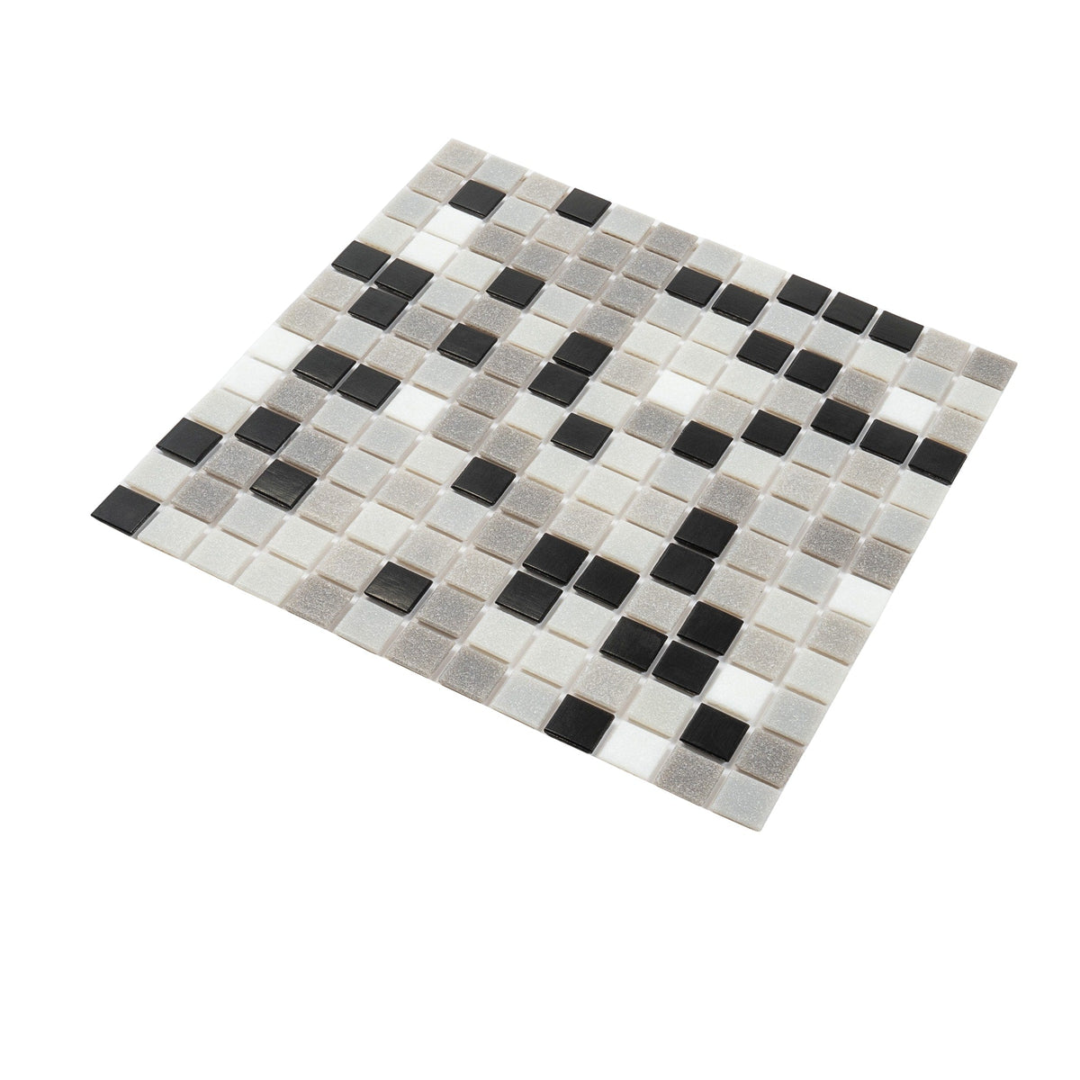 Apollo Tile Mingles Gray and Black 12-in x 12-in Glossy Glass Uniform Squares Floor and Wall Tile (20-sq. ft/ Carton)