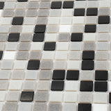Apollo Tile Mingles Gray and Black 12-in x 12-in Glossy Glass Uniform Squares Floor and Wall Tile (20-sq. ft/ Carton)