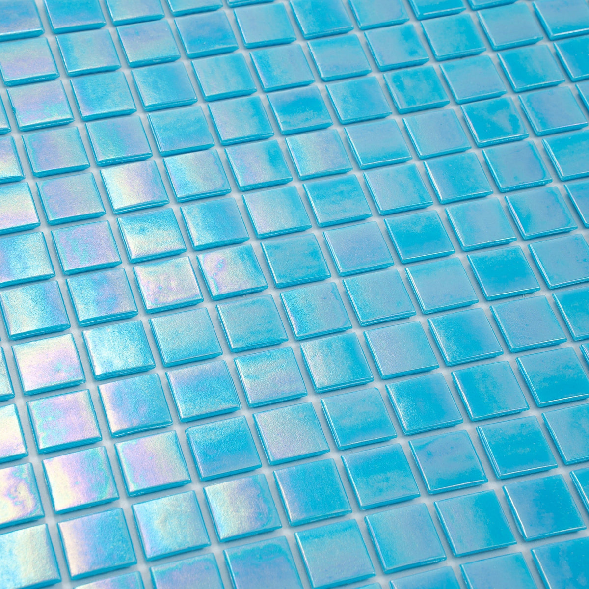 Apollo Tile Nacreous Turquoise Blue 12-in x 12-in Glossy Glass Uniform Squares Floor and Wall Tile (20-sq. ft/ Carton)