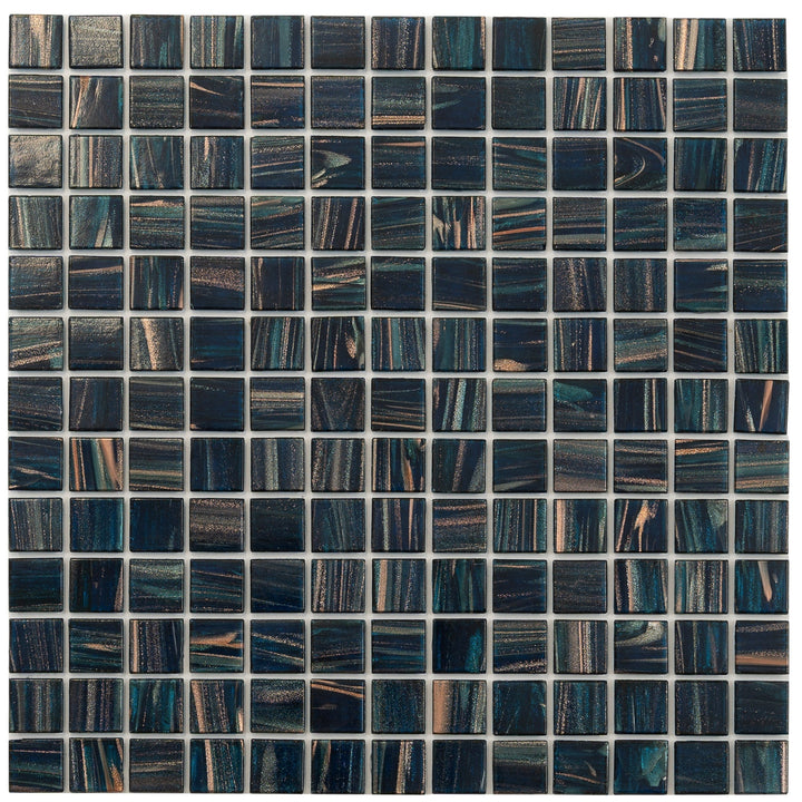 Apollo Tile Celestial Berlin Blue 12-in x 12-in Glossy Glass Uniform Squares Floor and Wall Tile (20-sq. ft/ Carton)