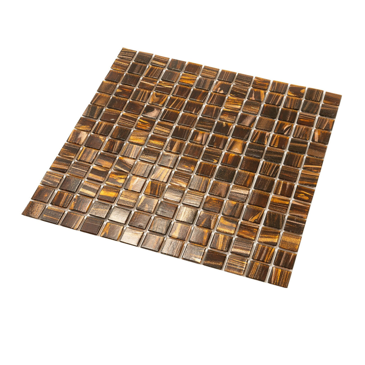 Apollo Tile Celestial Brown and Gold 12-in x 12-in Glossy Glass Uniform Squares Floor and Wall Tile (20-sq. ft/ Carton)