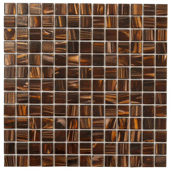 Apollo Tile Celestial Brown and Gold 12-in x 12-in Glossy Glass Uniform Squares Floor and Wall Tile (20-sq. ft/ Carton)
