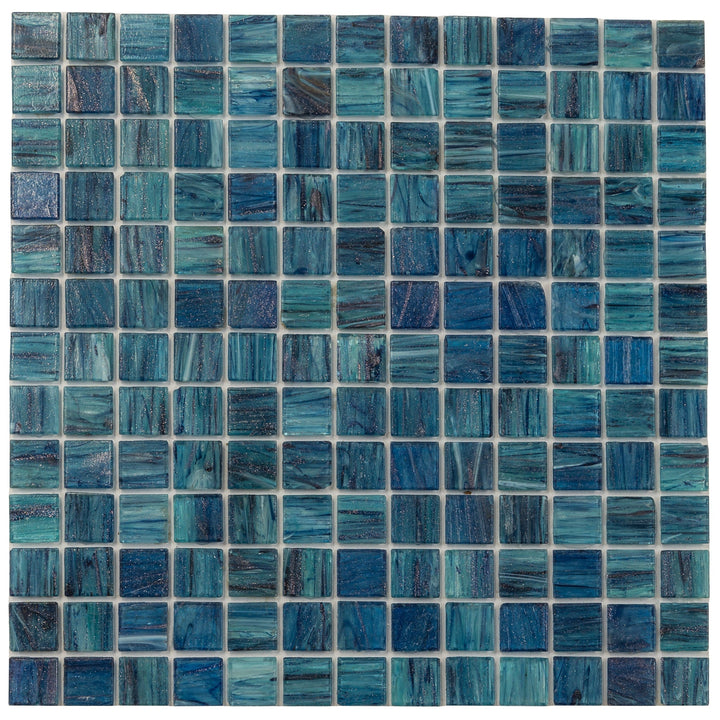 Apollo Tile Celestial Sea Blue 12-in x 12-in Glossy Glass Uniform Squares Floor and Wall Tile (20-sq. ft/ Carton)