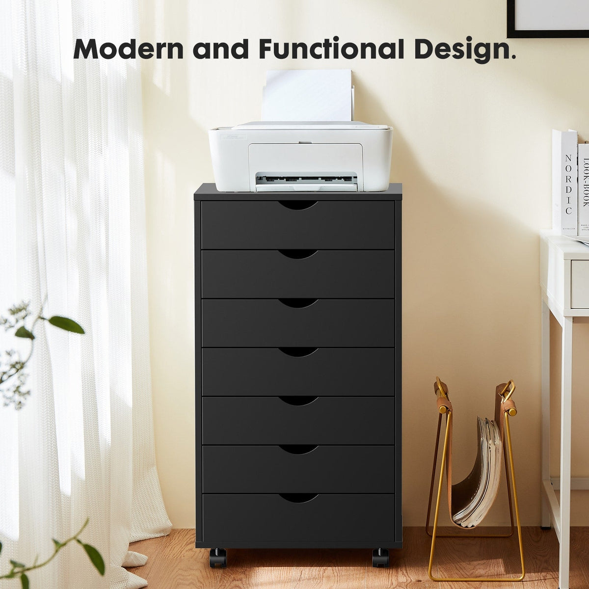 Siavonce Black Office Cabinet