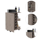 Siavonce Light Oak 8-Shelf Office Cabinet