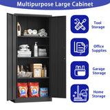 Siavonce Black 4-Shelf Office Cabinet