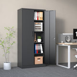 Siavonce Black 5-Shelf Office Cabinet