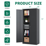 Siavonce Black 5-Shelf Office Cabinet