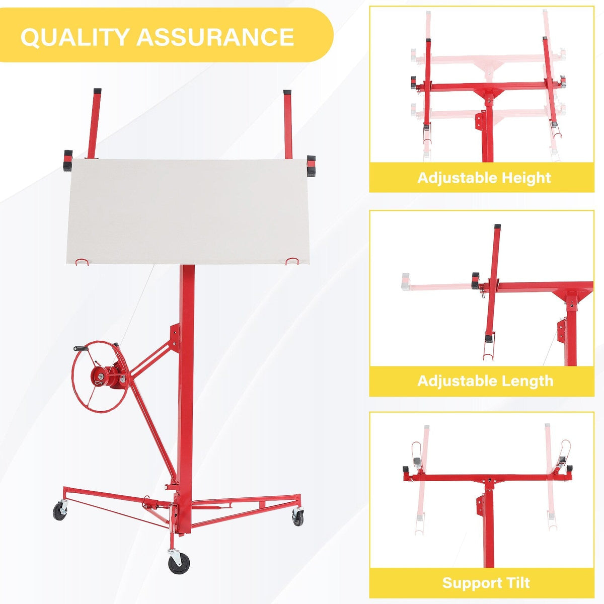 Maocao Hoom 11ft Red Drywall Lift 11-ft H x 53.5-in L x 53.5-in W Steel Drywall Lift