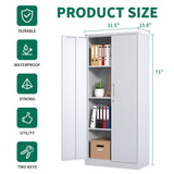 Siavonce White 4-Shelf Office Cabinet
