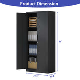Siavonce Black 4-Shelf Office Cabinet