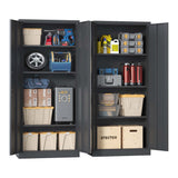 Siavonce Black 4-Shelf Office Cabinet