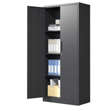 Siavonce Black 4-Shelf Office Cabinet