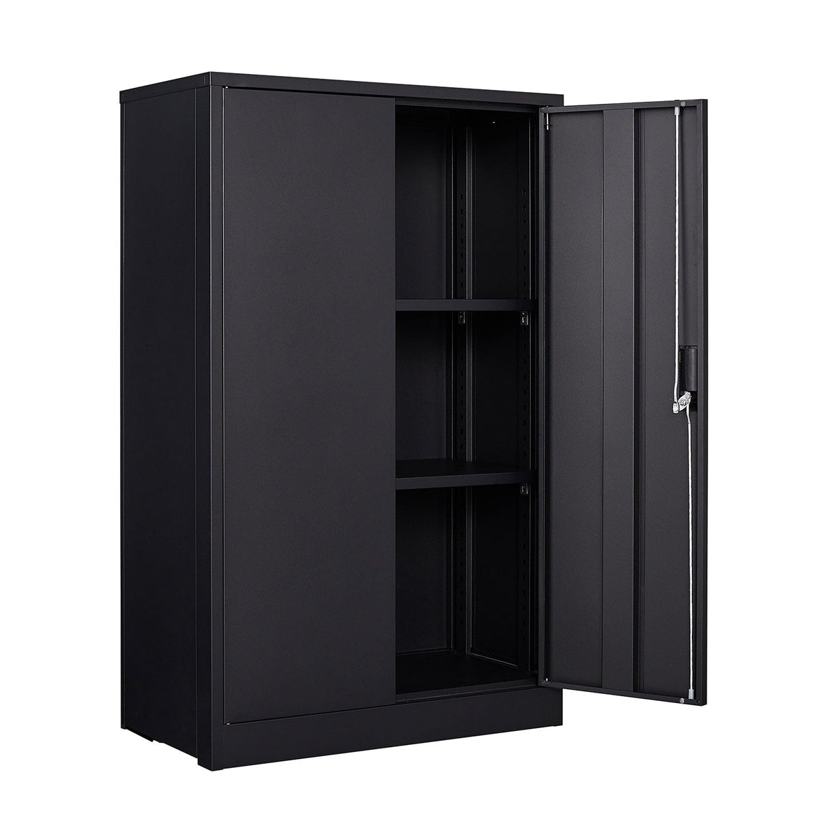 Siavonce Black 3-Shelf Office Cabinet