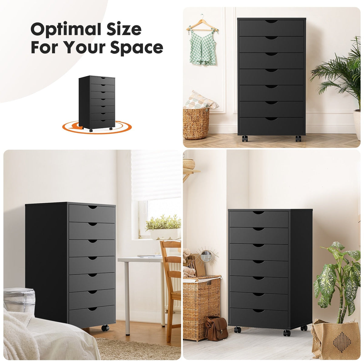 Siavonce Black Office Cabinet