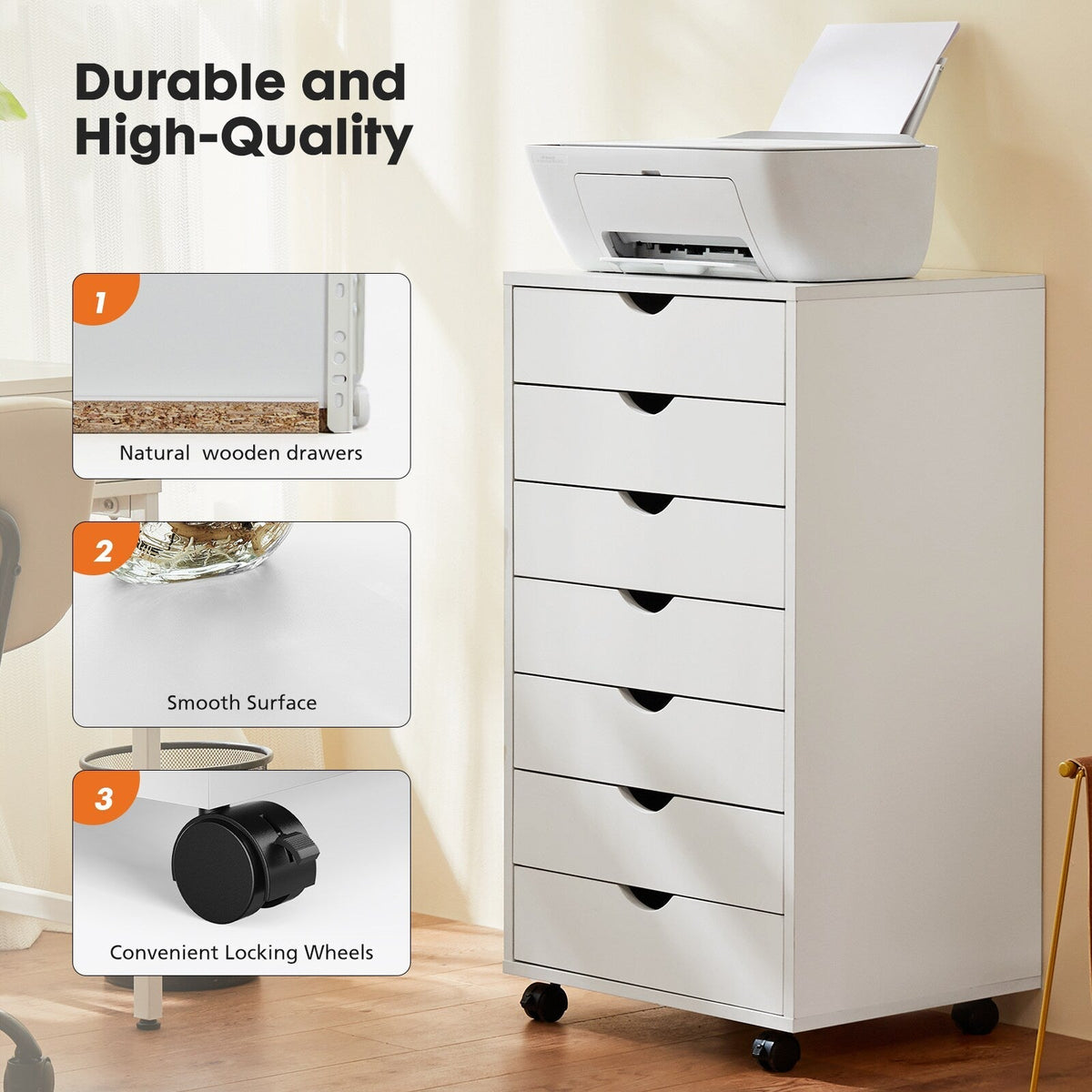 Siavonce White Office Cabinet