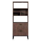 Siavonce Walnut 5-Shelf Office Cabinet