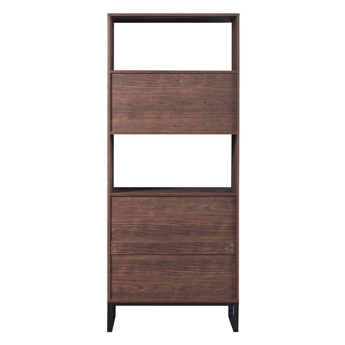 Siavonce Walnut 5-Shelf Office Cabinet