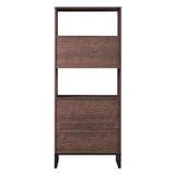 Siavonce Walnut 5-Shelf Office Cabinet