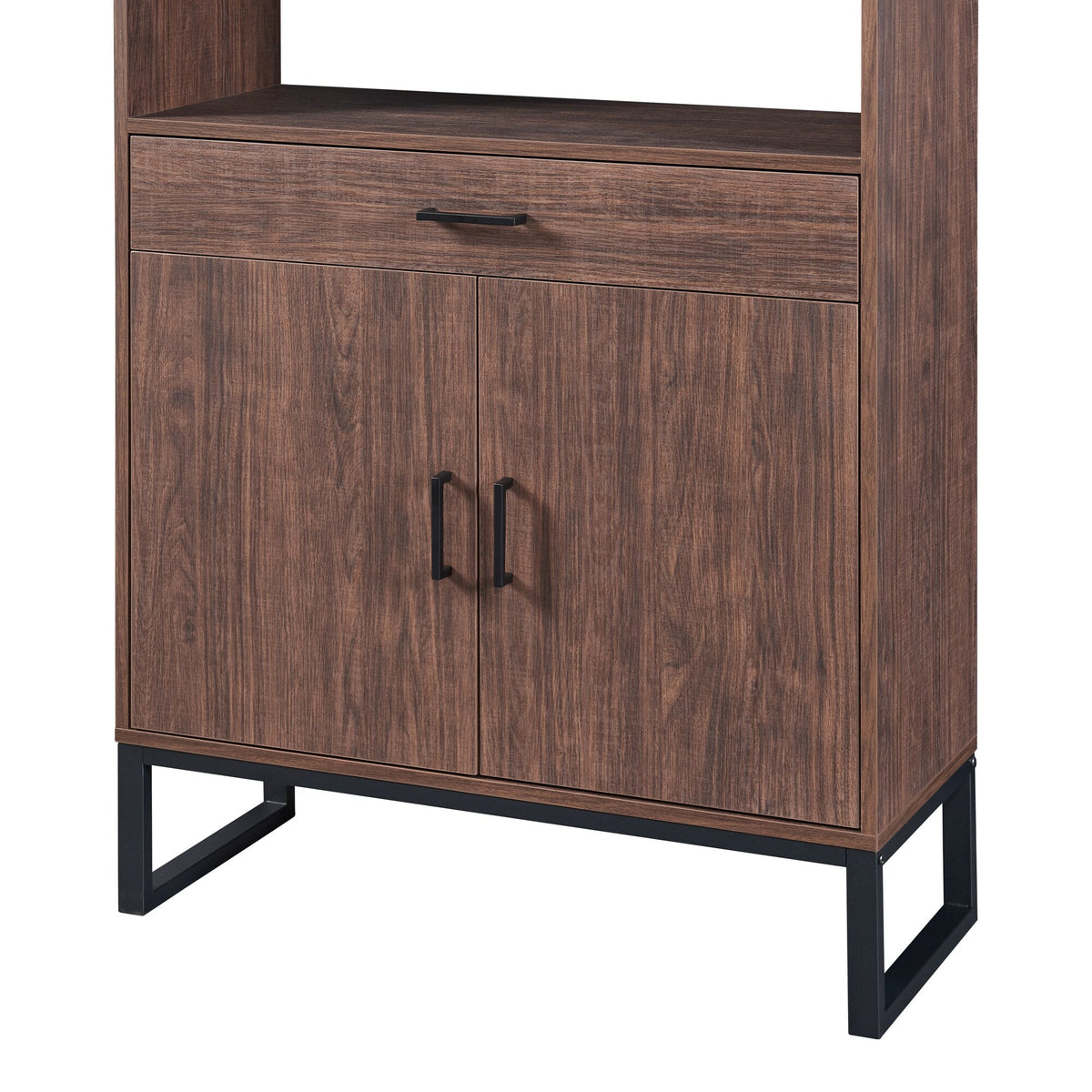 Siavonce Walnut 5-Shelf Office Cabinet