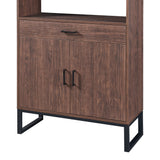 Siavonce Walnut 5-Shelf Office Cabinet