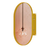 WELLFOR FS 20-in x 34-in Recessed Mount Black Mirrored Oval Medicine Cabinet