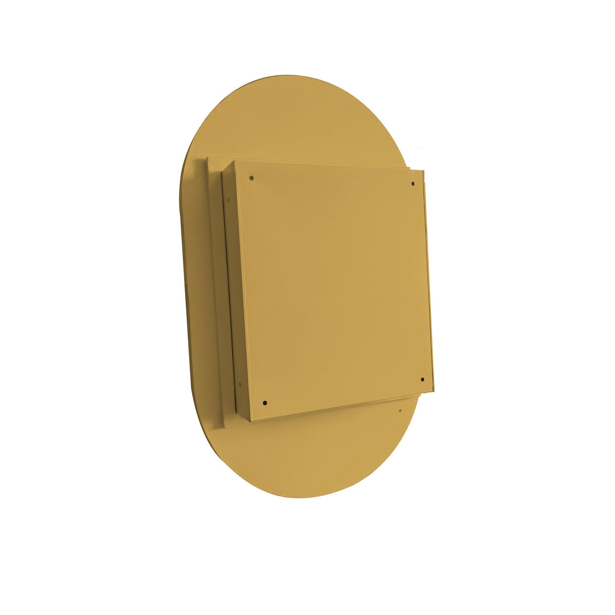 WELLFOR FS 20-in x 34-in Recessed Mount Black Mirrored Oval Medicine Cabinet
