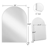 WELLFOR FS 24-in x 36-in Recessed Mount White Mirrored Arched Soft Close Medicine Cabinet