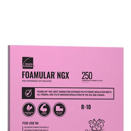 Owens Corning FOAMULAR NGX 250 SSE Rigid Foam Insulation, 1 in x 4 ft x 8 ft (XPS)
