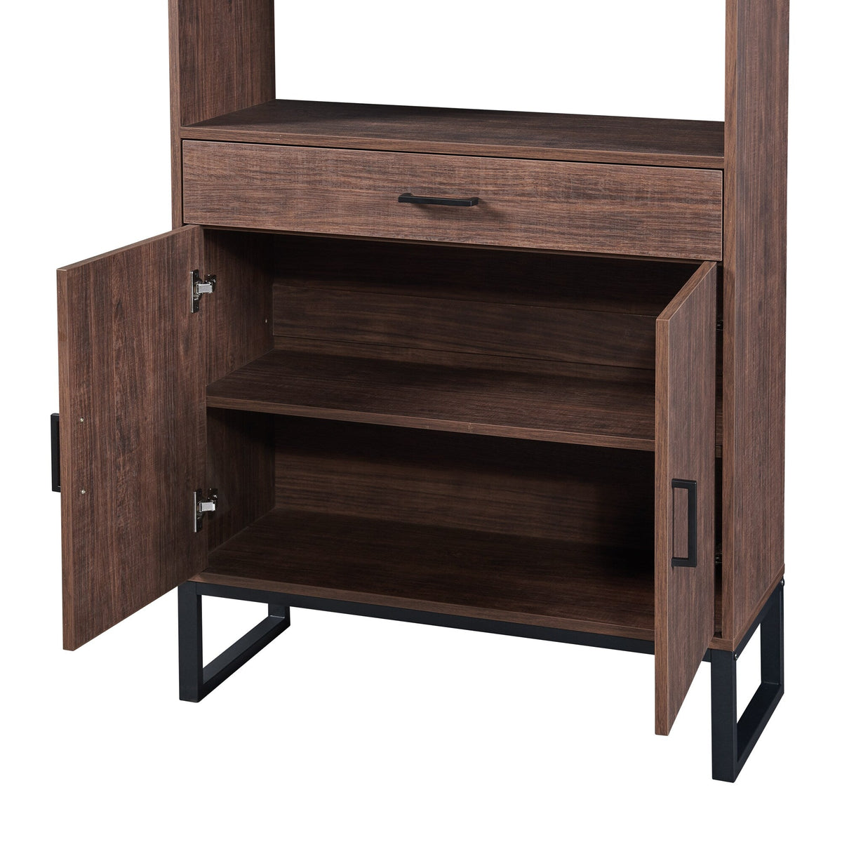 Siavonce Walnut 5-Shelf Office Cabinet