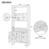 Siavonce Walnut 5-Shelf Office Cabinet