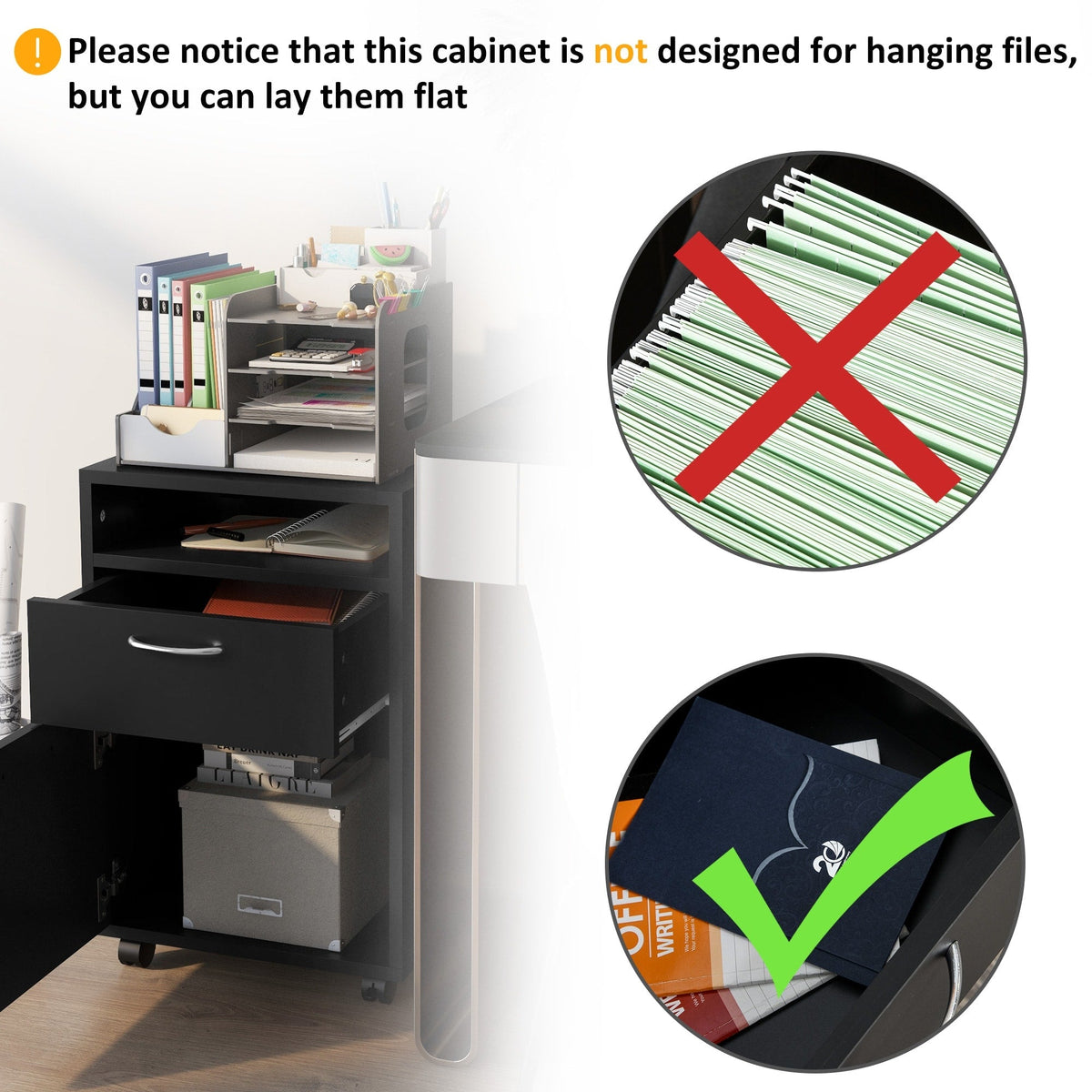 Siavonce Black 1-Shelf Office Cabinet