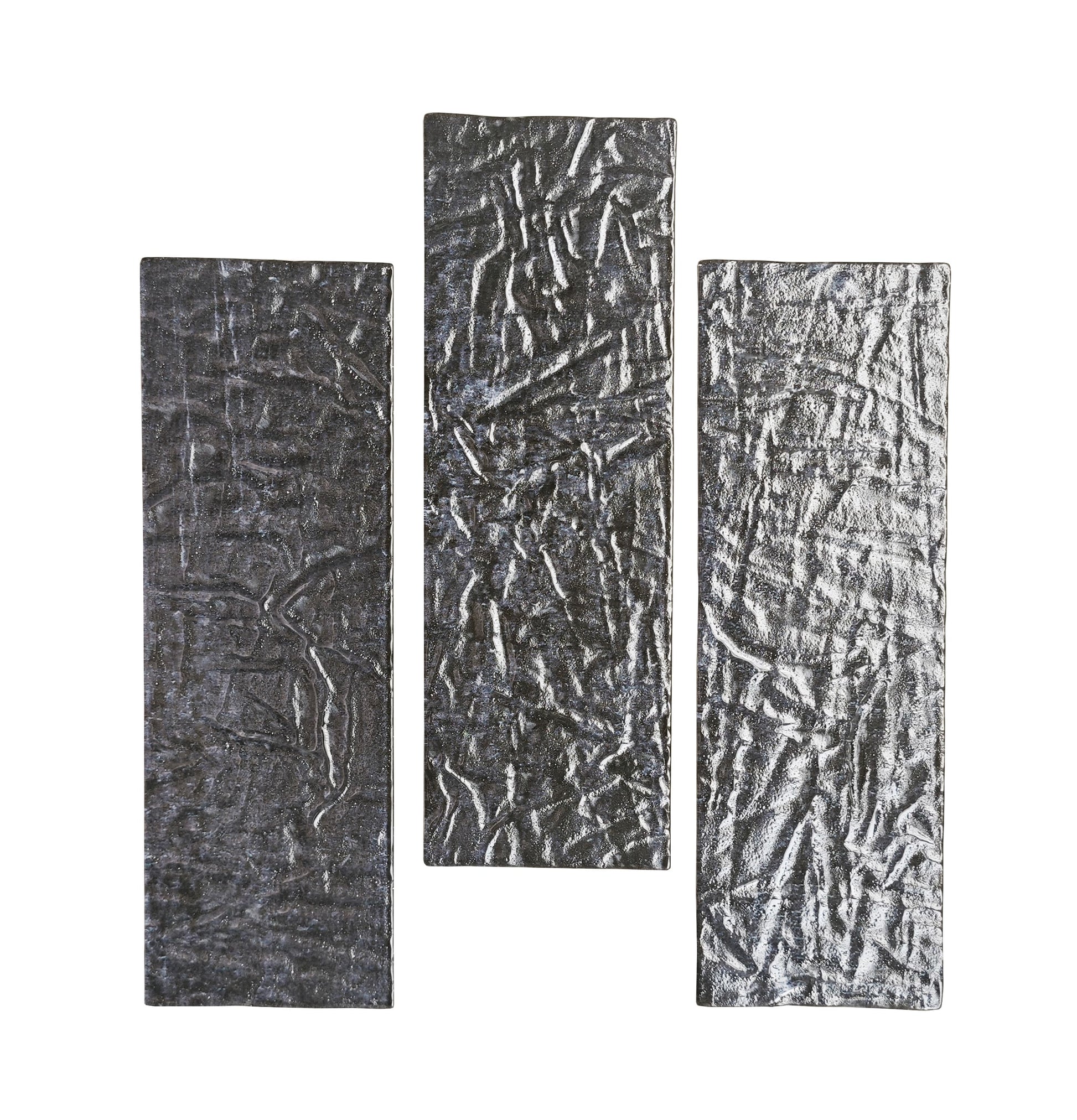 LuxySplash Esli Weathered Black 4-in x 12-in Multi-finish Glass Subway Wall Tile product image