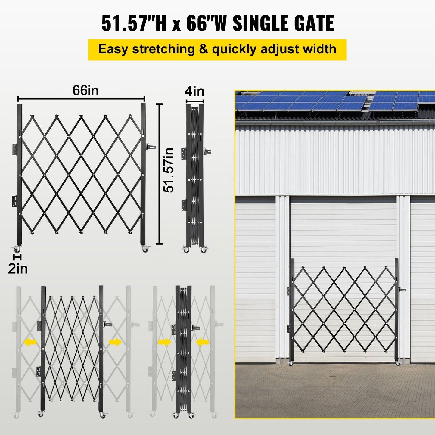 VEVOR 4.1-ft H x 5.5-ft W Black Board-on-board Security Composite Fence Panel